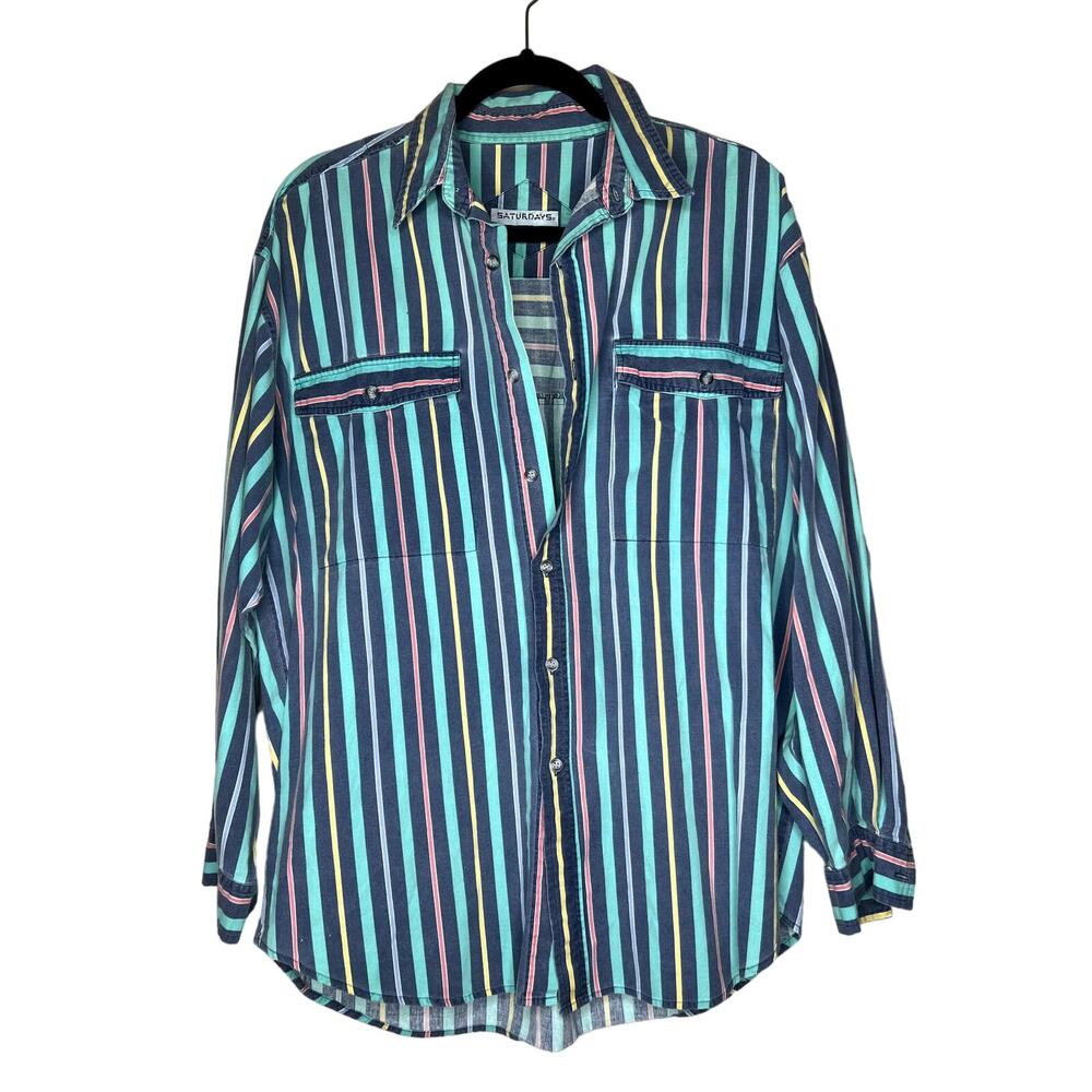 80s/90s VINTAGE Retro SATURDAYS GENERATION Long Sleeve Shirt XL